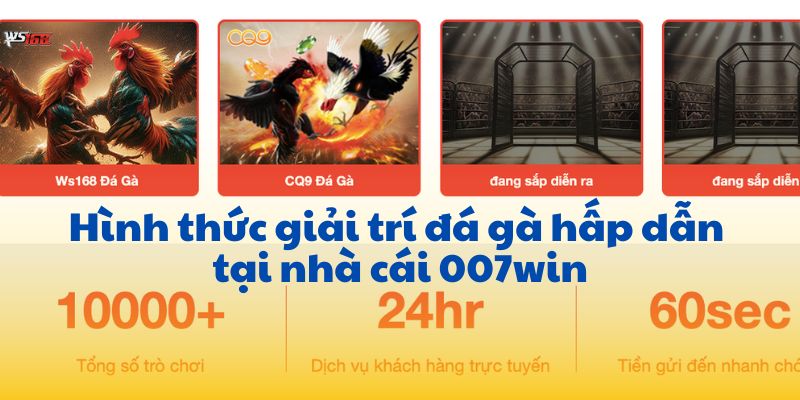 Hình thức giải trí đá gà hấp dẫn tại nhà cái 007win