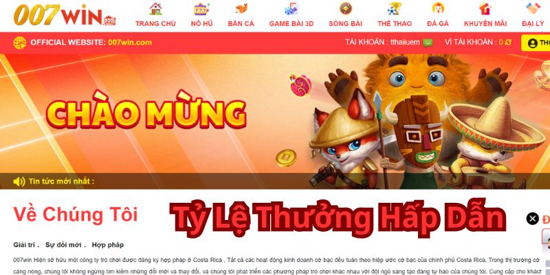 Tỷ lệ thưởng hấp dẫn