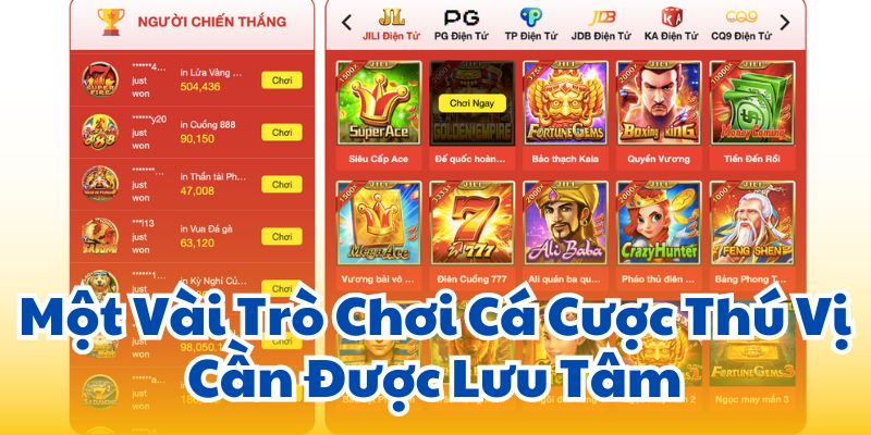 Một Vài Trò Chơi Cá Cược Thú Vị Cần Được Lưu Tâm